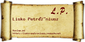 Lisko Petróniusz névjegykártya